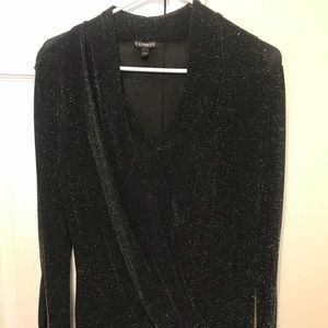 sparkly express v neck long sleeve